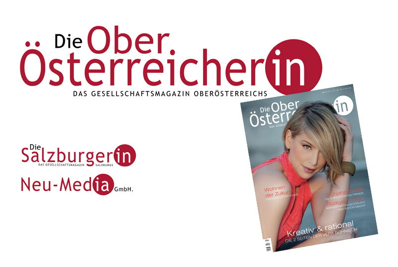 Zeitschrift "Die Oberösterreicherin" LogodesignLayout in den ersten vier Jahren